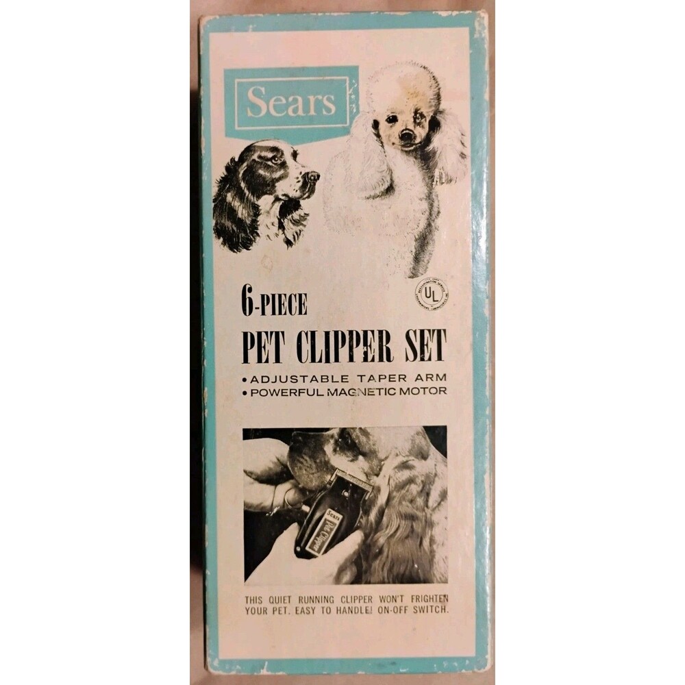 1971 SEARS Pet Clipper Set w/ Original Box & Extra Blades/Instructions 71-1001P